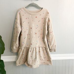Girls Easy Peasy Size 5T Beige Tunic Floral Sweatshirt